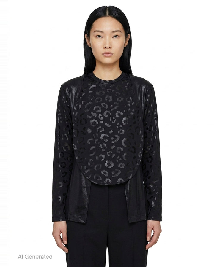 Leopard Print Long Sleeve Tee | Comme des Garçons Homme Plus | Club21 - front