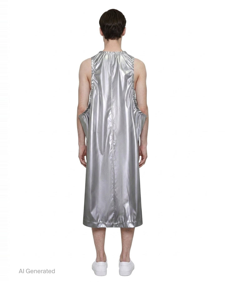 Metallic Enamel Halter Dress | Comme des Garçons Homme Plus | Club21 - back