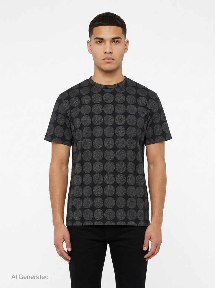 Metallic Print Short Sleeve Tee | Comme des Garçons Homme Plus | Club21 - front