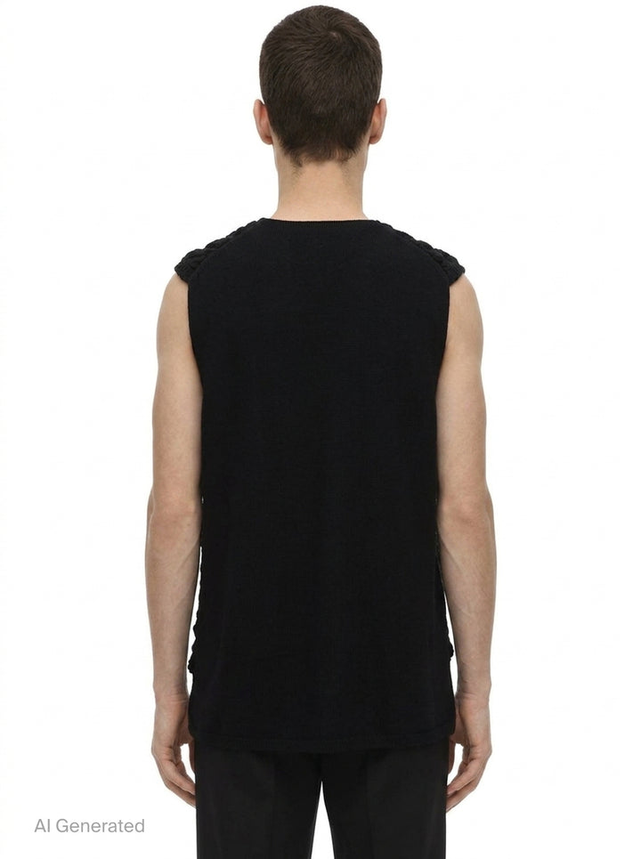 Roving Crochet Knit Vest | Comme des Garçons Homme Plus | Club21 - back