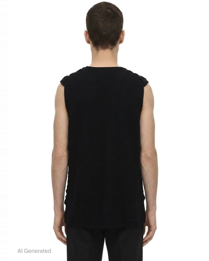 Roving Crochet Knit Vest | Comme des Garçons Homme Plus | Club21 - back