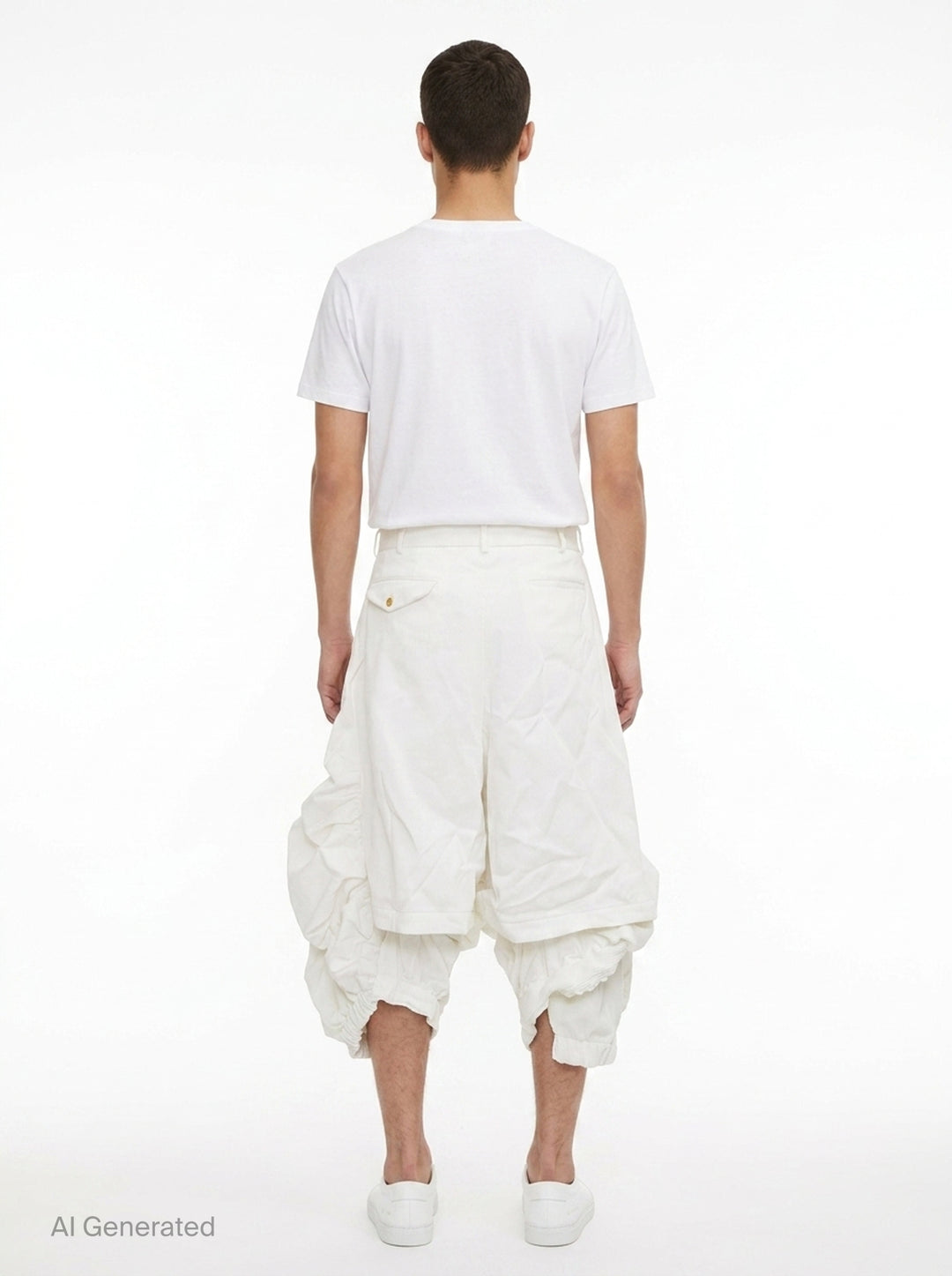 Ruched Voluminous Cropped Pants | Comme des Garçons Homme Plus | Club21 - back
