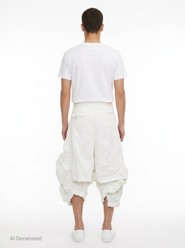 Ruched Voluminous Cropped Pants | Comme des Garçons Homme Plus | Club21 - back