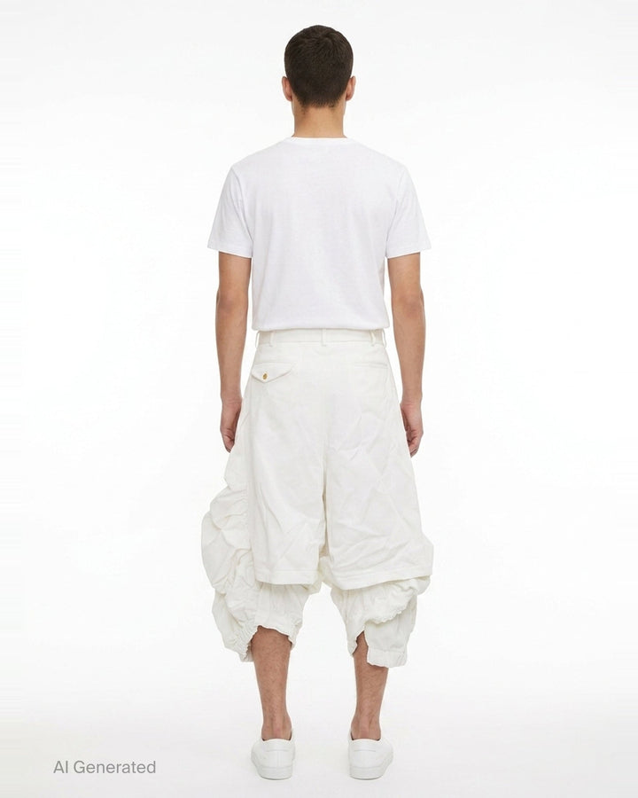 Ruched Voluminous Cropped Pants | Comme des Garçons Homme Plus | Club21 - back