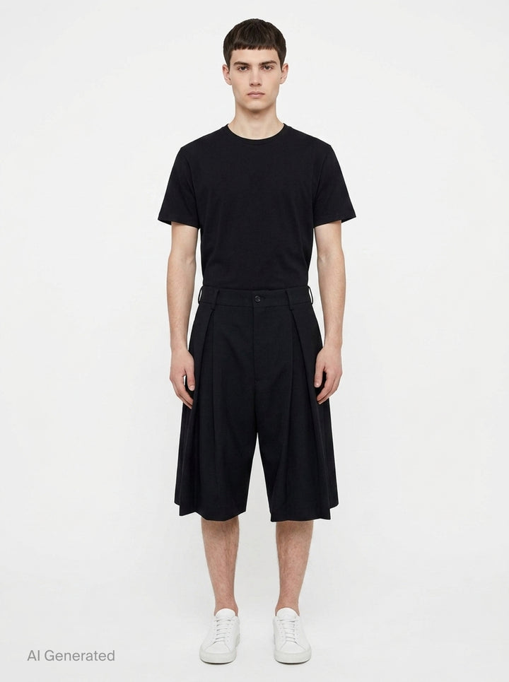 Wool Gabardine Medium Shorts | Comme des Garçons Homme Plus | Club21 - front