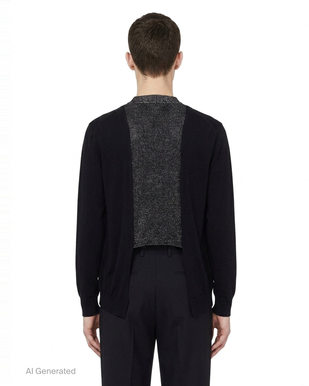 Wool Jersey Contrast Panel Cardigan | Comme des Garçons Homme Plus | Club21 - back