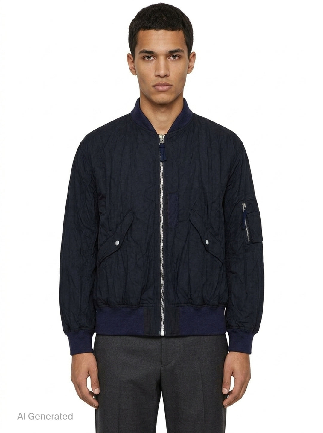 Polyester Wool Twill Blouson | Comme des Garçons Homme | Club21 - front