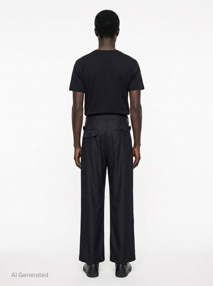 Wool Gabardine Wide Pants | Comme des Garçons Homme | Club21 - back