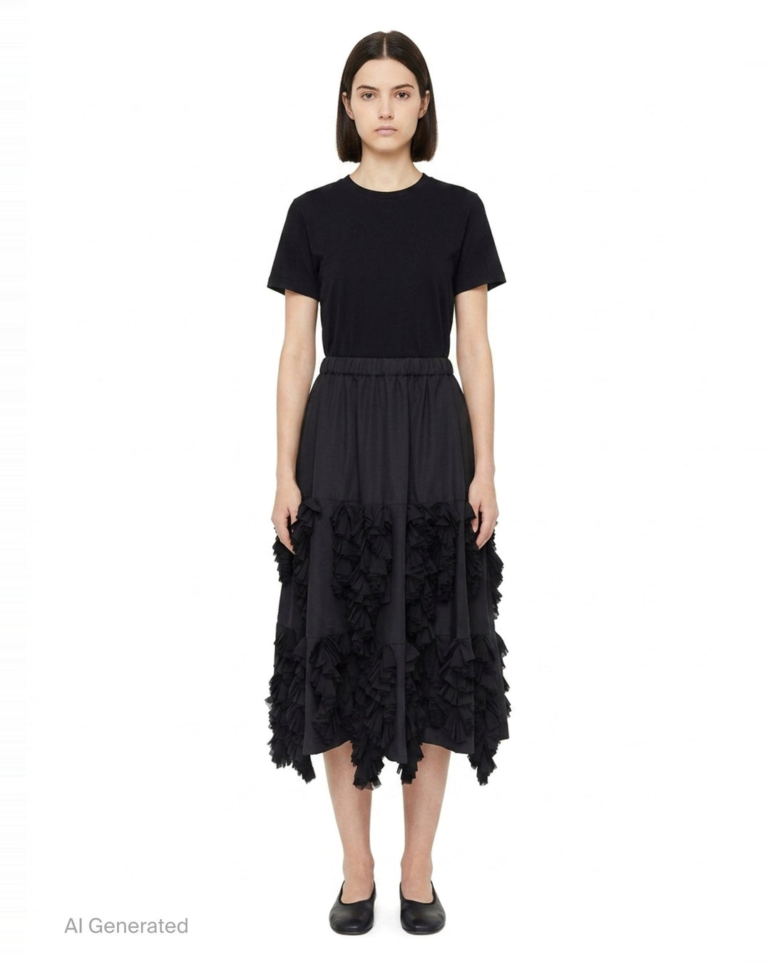 Layered Ruffle Midi Skirt | Comme des Garçons | Club21 - front