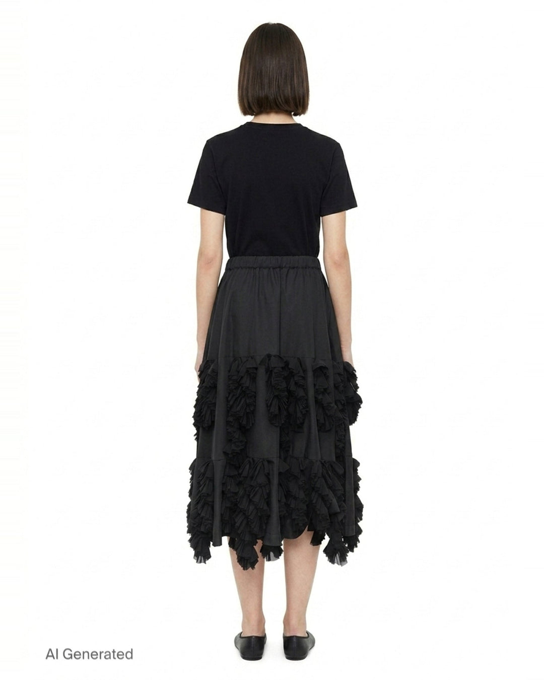 Layered Ruffle Midi Skirt | Comme des Garçons | Club21 - back