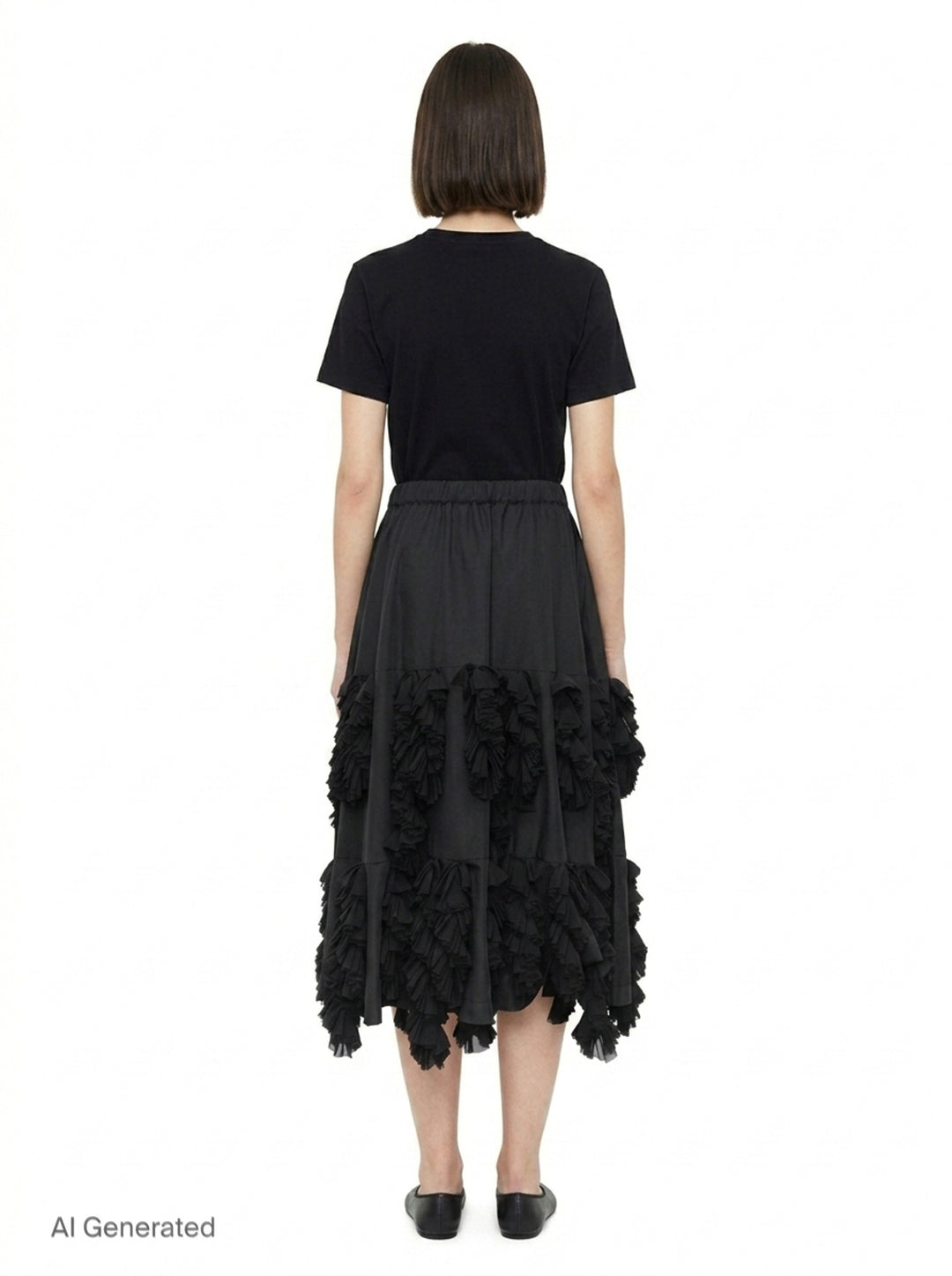 Layered Ruffle Midi Skirt | Comme des Garçons | Club21 - back