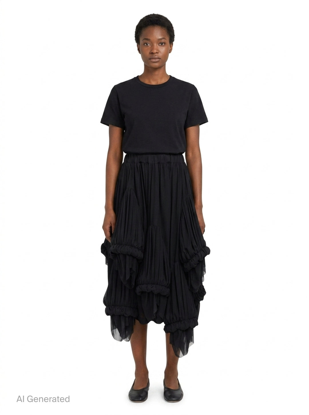 Layered Ruffle Pleated Skirt | Comme des Garçons | Club21 - front