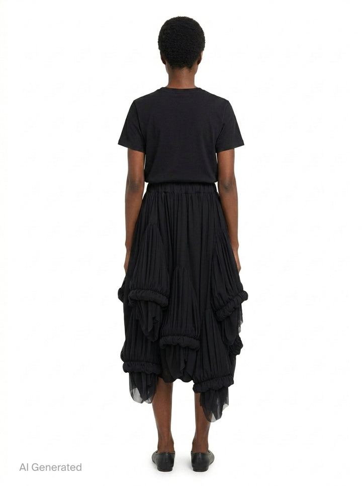 Layered Ruffle Pleated Skirt | Comme des Garçons | Club21 - back
