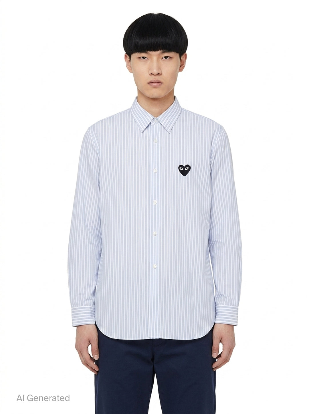 Black Emblem Long Sleeve Shirt | Comme des Garçons PLAY | Club21 - front
