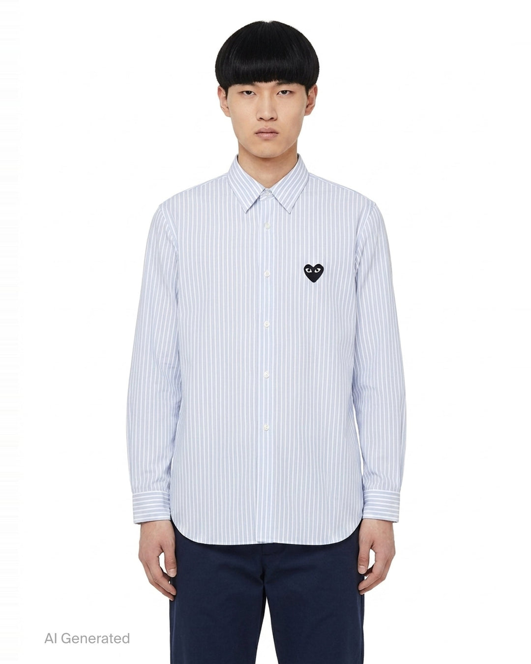 Black Emblem Long Sleeve Shirt | Comme des Garçons PLAY | Club21 - front