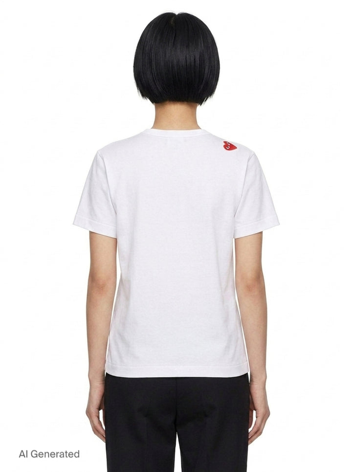 Polka Dot Double Heart Tee | Comme des Garçons PLAY | Club21 - back