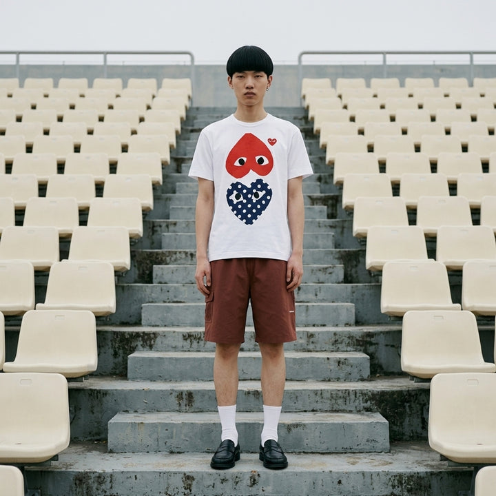 Polka Dot Double Heart Tee | Comme des Garçons PLAY | Club21 - lifestyle