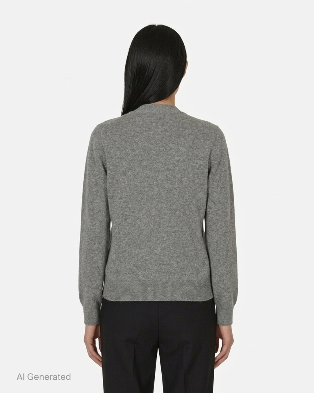 Comme des Garçons PLAY black V-neck cardigan with white buttons and an embroidered pink heart emblem on the chest - back