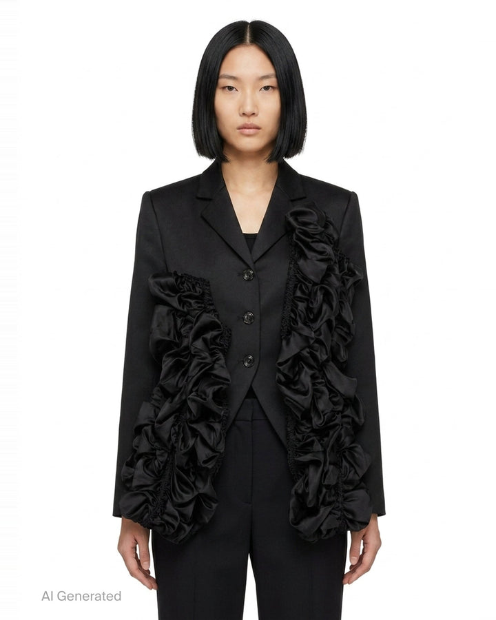 Ruffled Satin Blazer | Comme des Garçons | Club21 - front