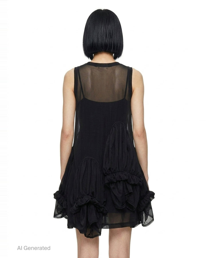 Sheer Layered Ruffle Dress | Comme des Garçons | Club21 - back