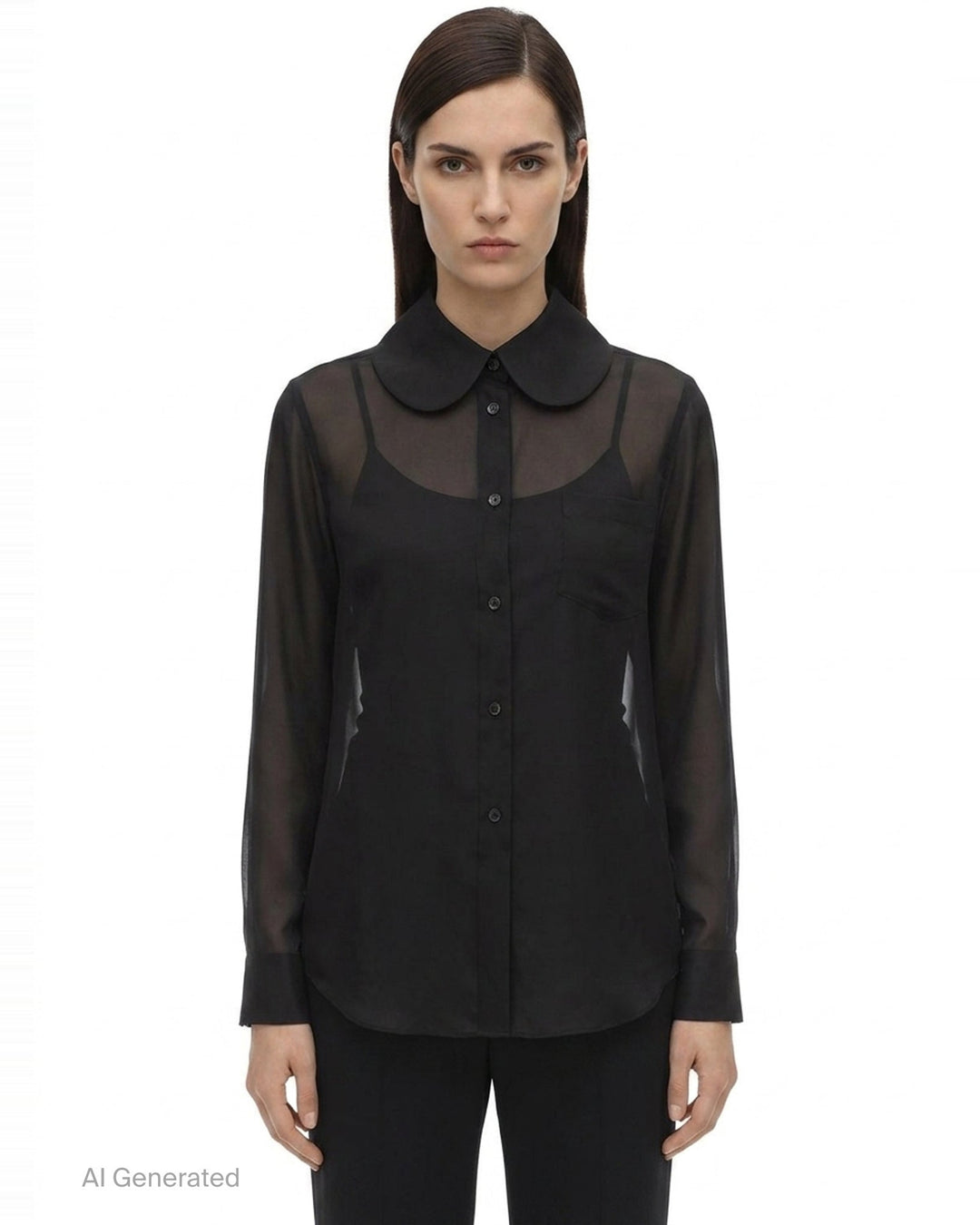 Sheer Peter Pan Collar Blouse | Comme des Garçons | Club21 - front