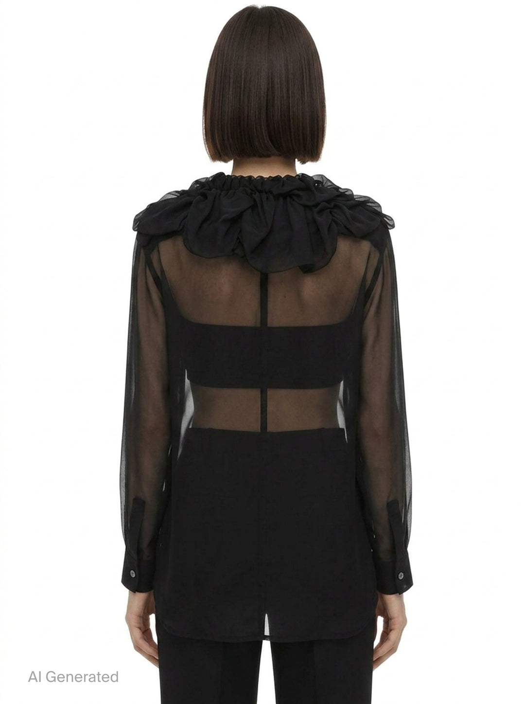 Sheer Ruffle Collar Blouse | Comme des Garçons | Club21 - back