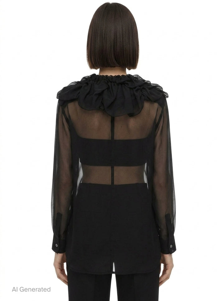 Sheer Ruffle Collar Blouse | Comme des Garçons | Club21 - back