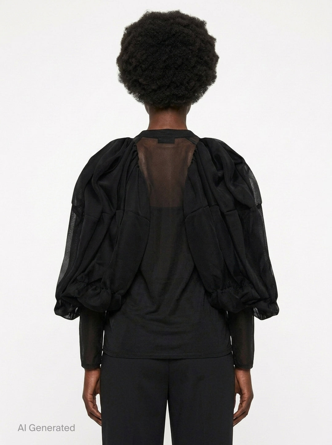Sheer Translucent Puff Sleeve Top | Comme des Garçons | Club21 - back