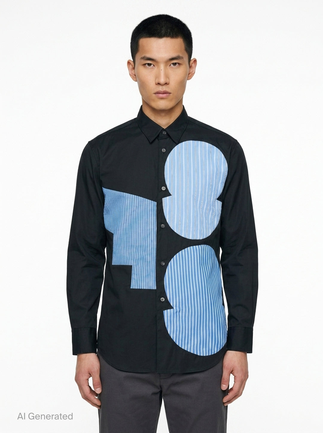 Abstract Patch Long Sleeve Shirt | Comme des Garçons Shirt | Club21 - front