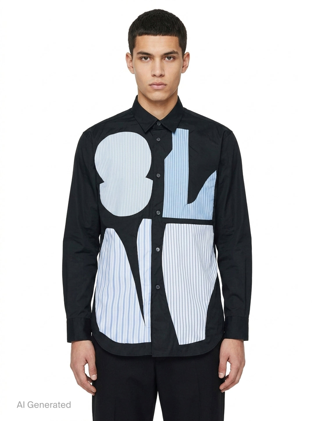 Abstract Patchwork Long Sleeve Shirt | Comme des Garçons SHIRT | Club21 - front