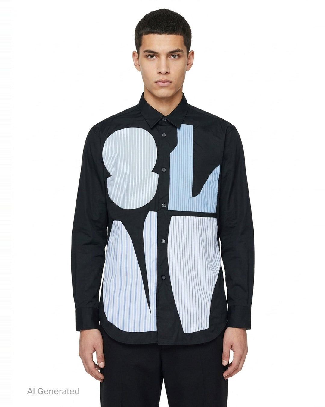 Abstract Patchwork Long Sleeve Shirt | Comme des Garçons SHIRT | Club21 - front