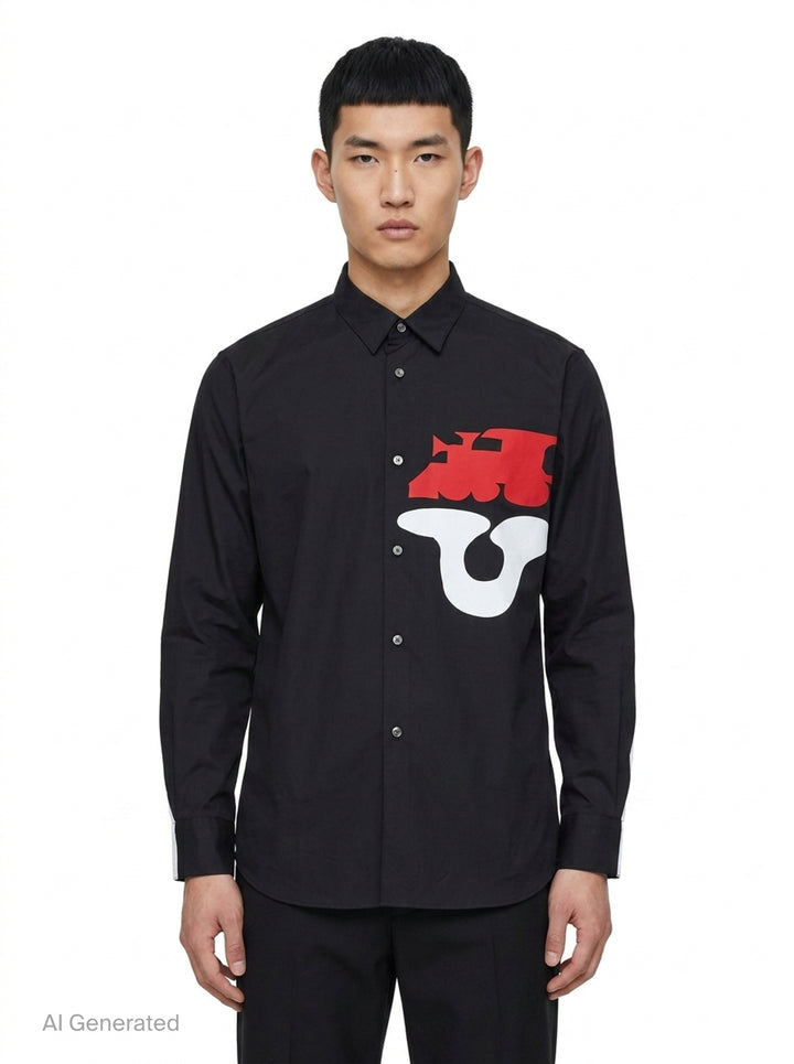 Graphic Print Long Sleeve Shirt | Comme des Garçons SHIRT | Club21 - front