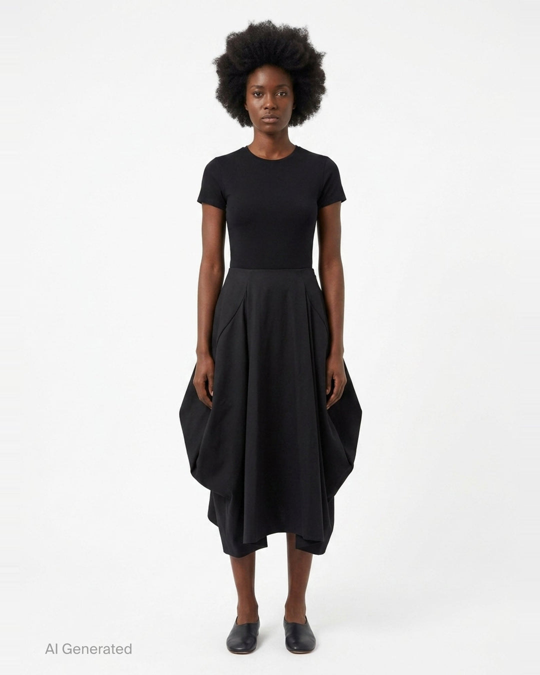 Structured Voluminous Pleated Skirt | Comme des Garçons | Club21 - front