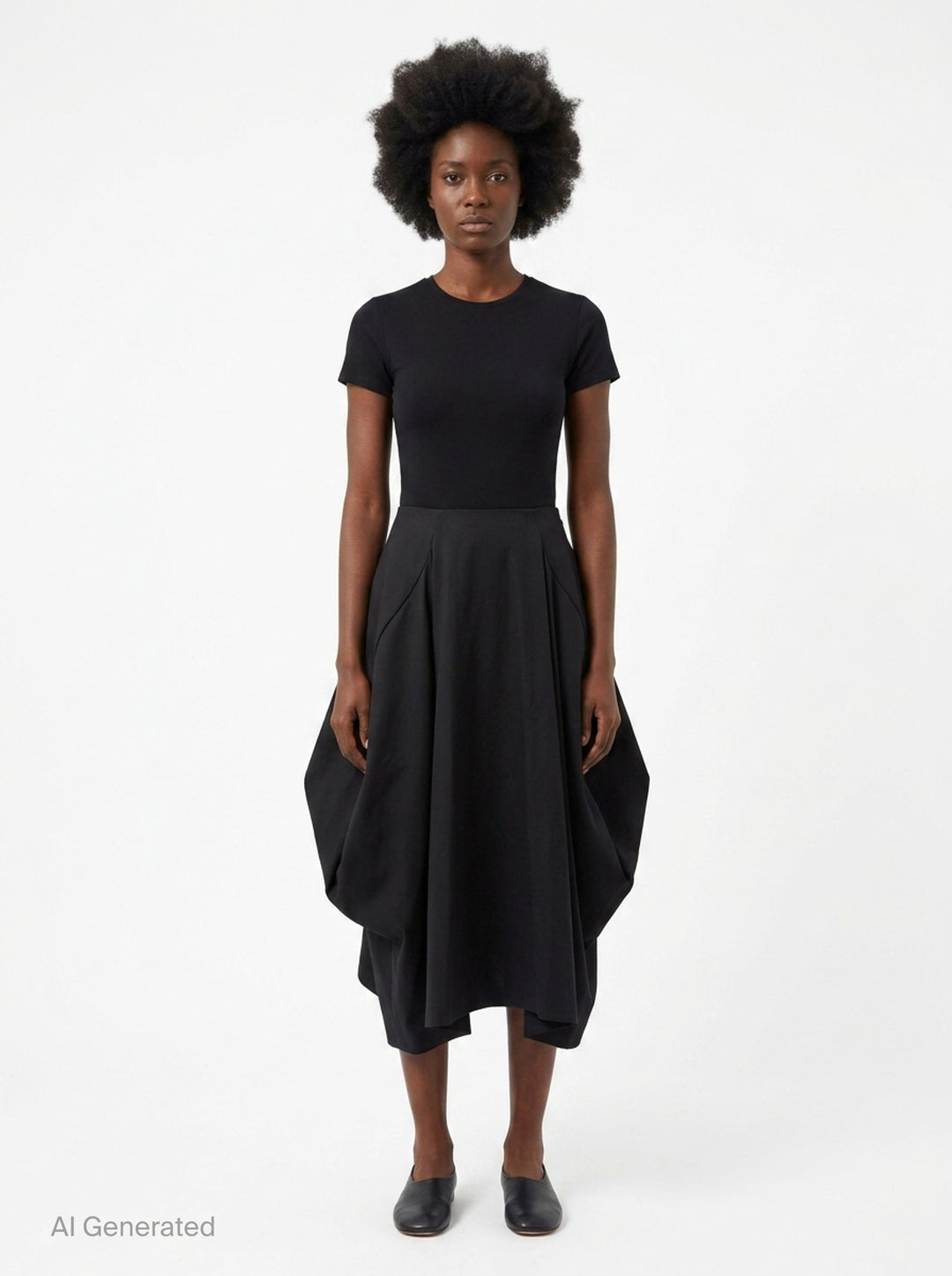 Structured Voluminous Pleated Skirt | Comme des Garçons | Club21 - front