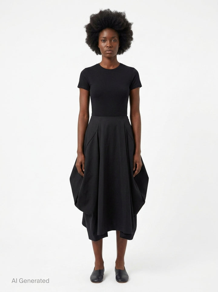 Structured Voluminous Pleated Skirt | Comme des Garçons | Club21 - front