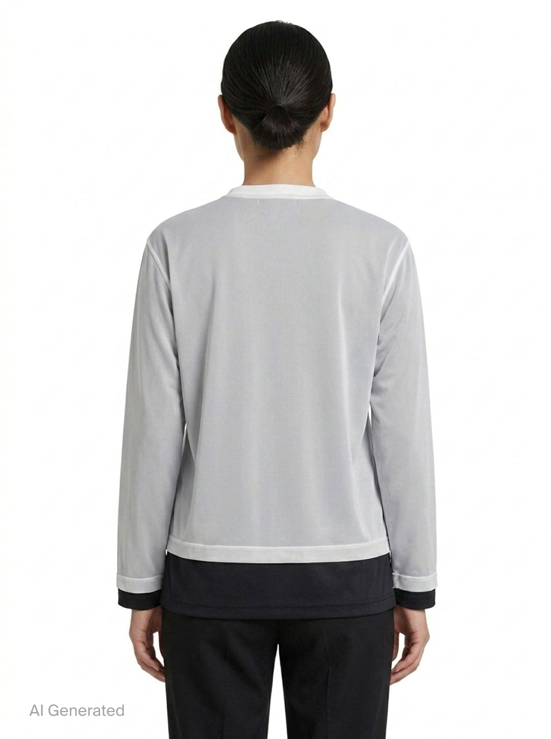 Thin Polyester Layered Long Sleeve Tee | Comme des Garçons | Club21 - back
