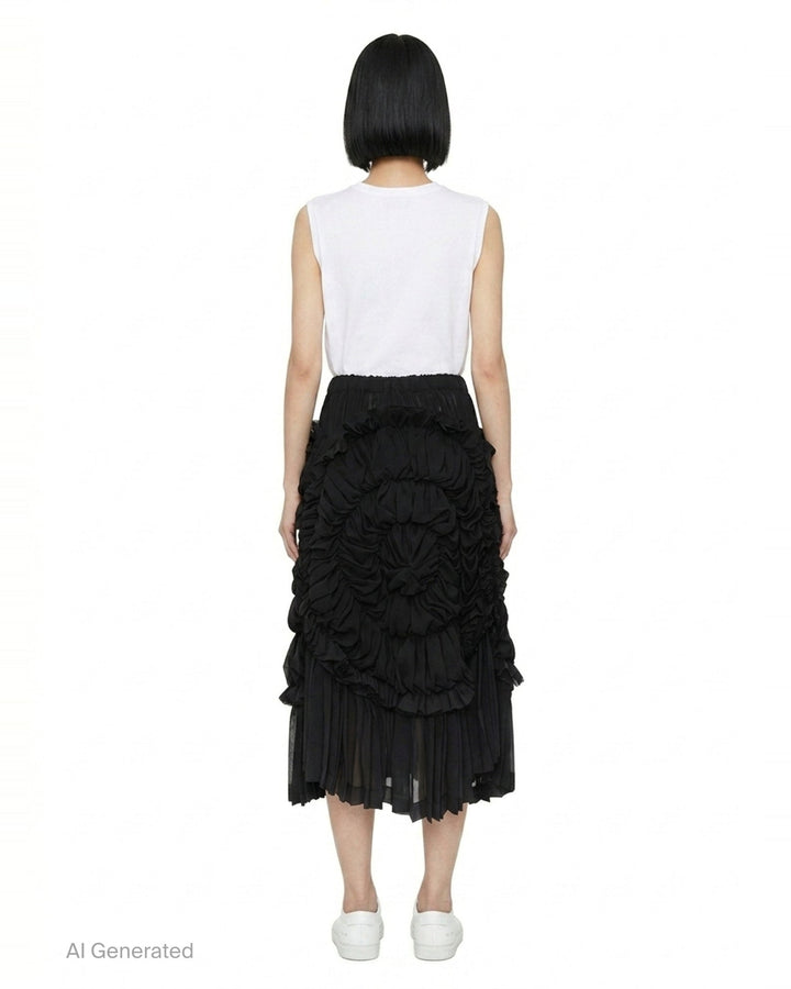 Tiered Ruffled Gathered Skirt | Comme des Garçons | Club21 - back