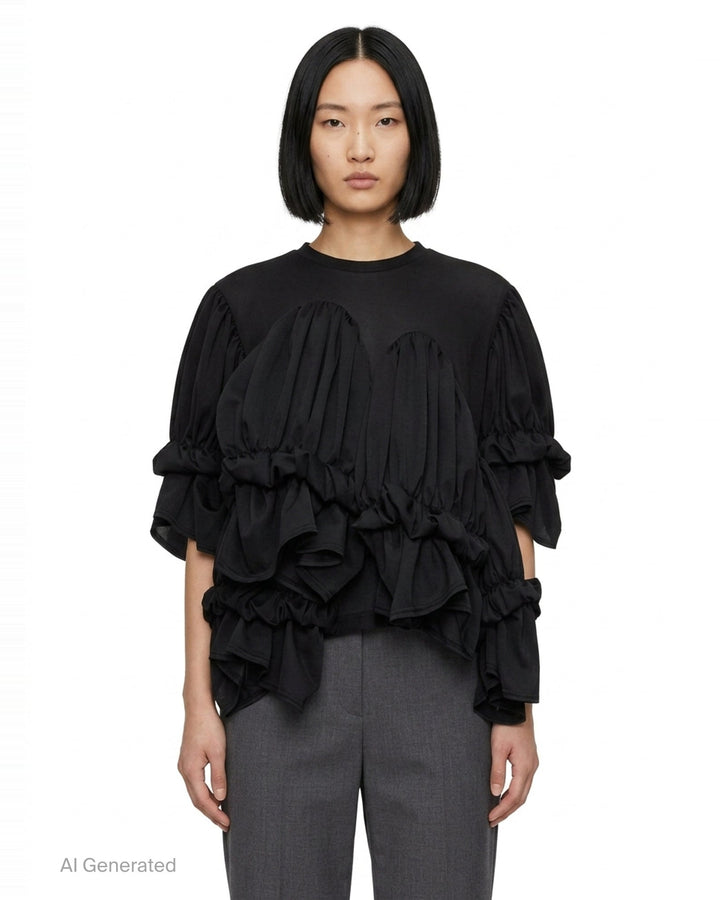 Translucent Layered Ruffle Top | Comme des Garçons | Club21 - front