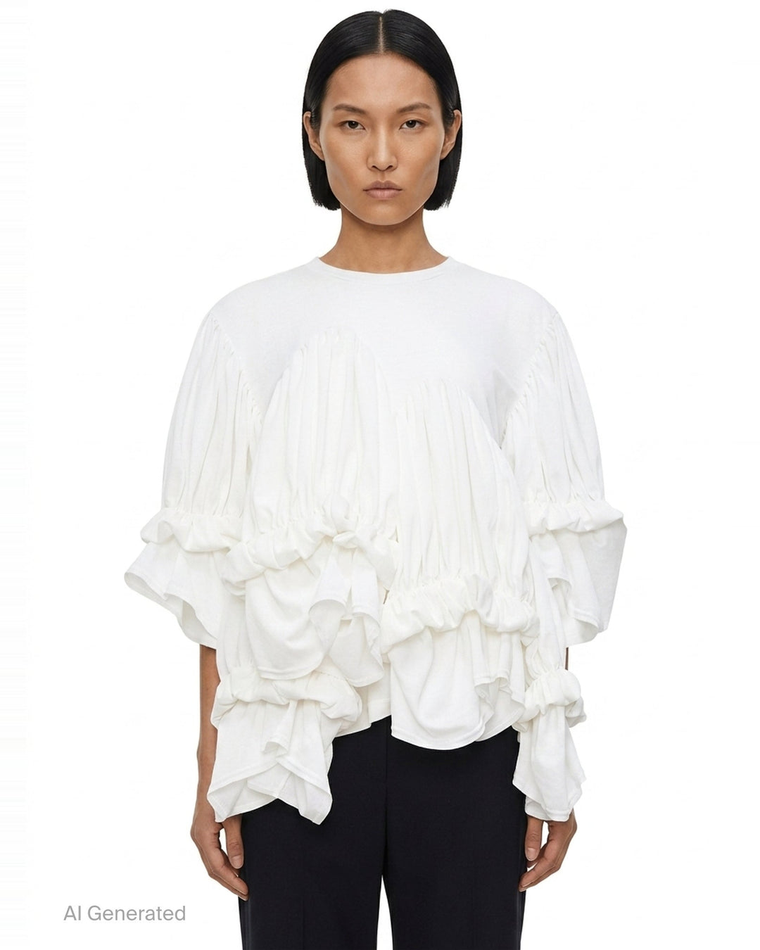 Translucent Layered Ruffle Top | Comme des Garçons | Club21 - front
