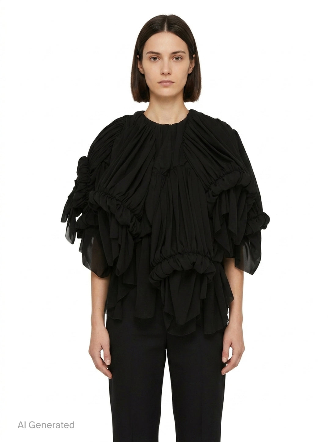 Voluminous Ruched Blouse | Comme des Garçons | Club21 - front
