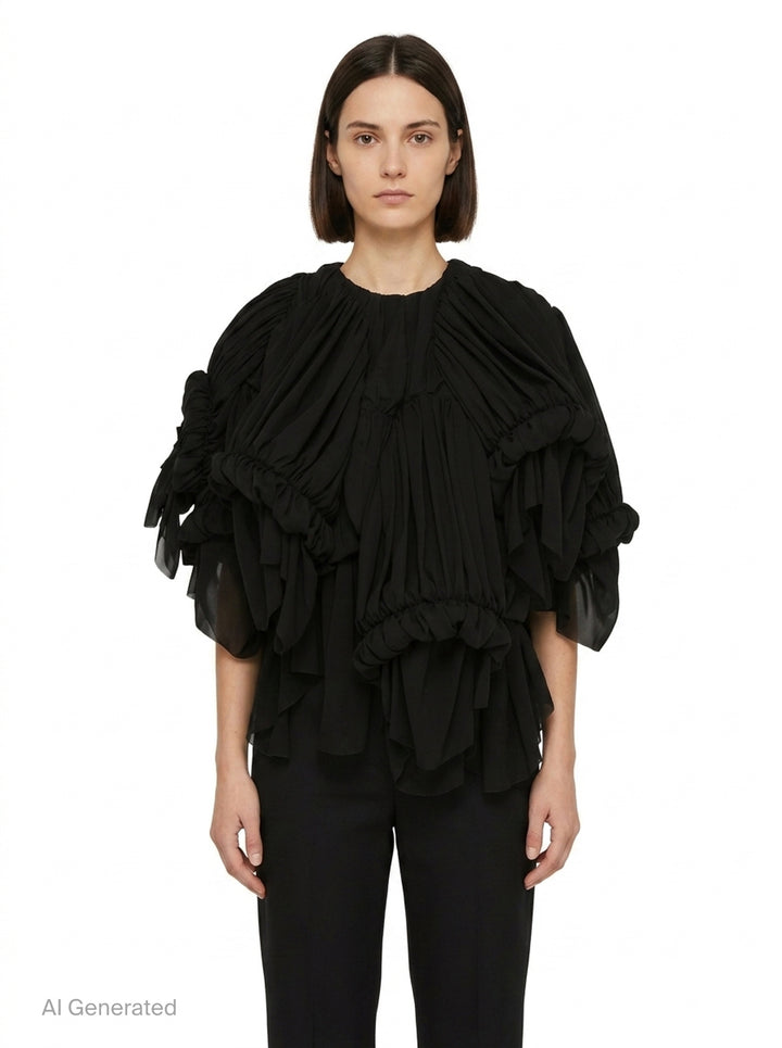 Voluminous Ruched Blouse | Comme des Garçons | Club21 - front