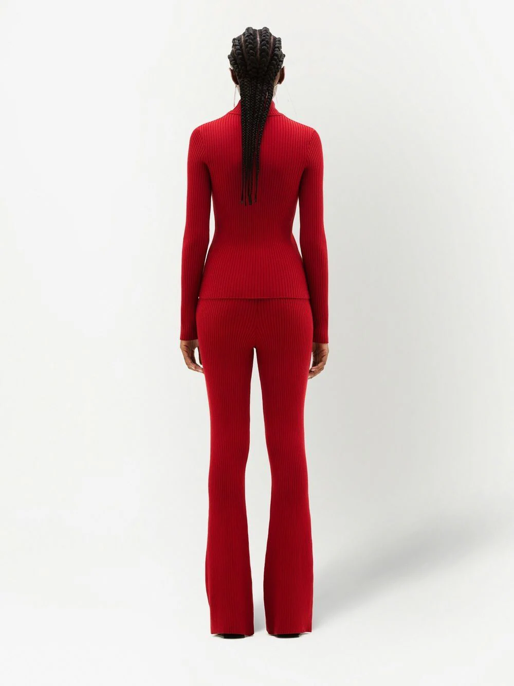 courreges-Reedition-Rib-Knit-Pants-Red-3