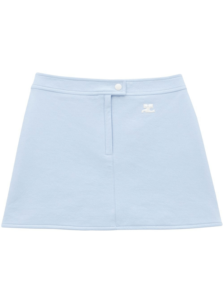 courreges-Reedition-Vinyl-Mini-Skirt-Light-Blue-1