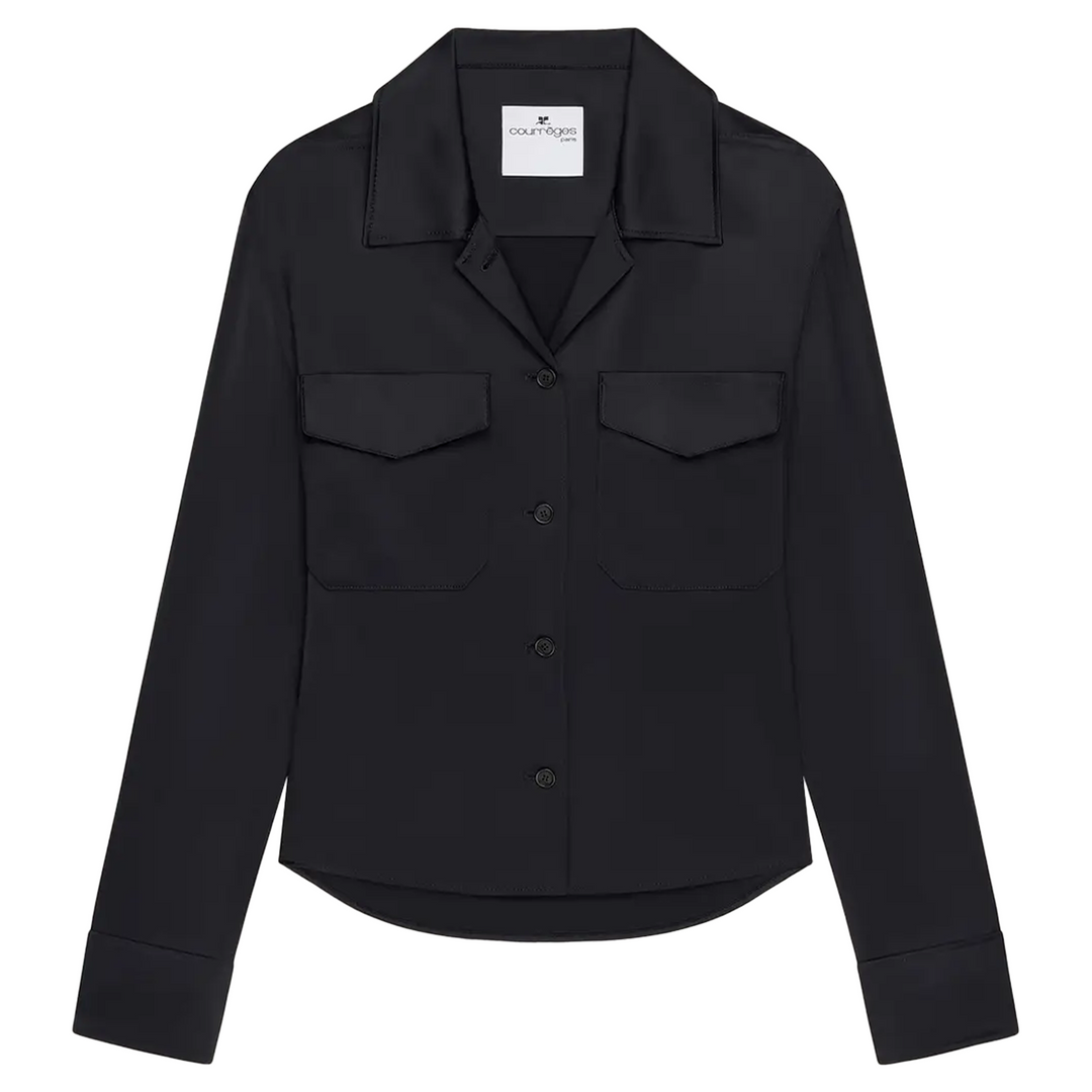 2-Pocket Satin Shirt