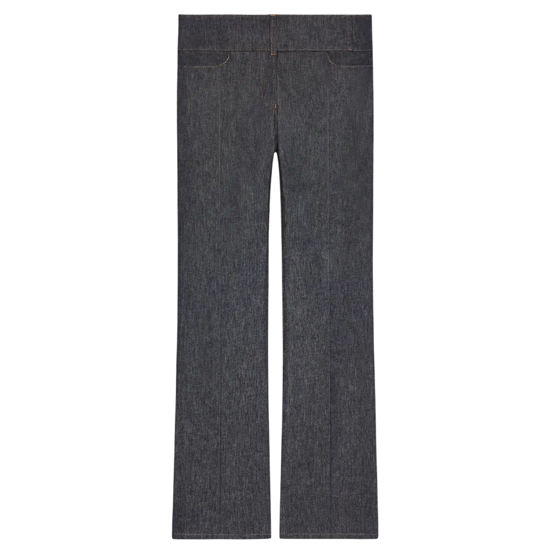 courreges_Belted_Denim_Bootcut_Pants_Grey