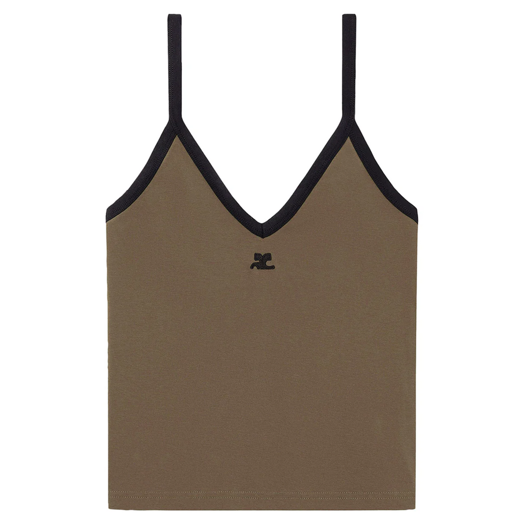 Contrast V Neck Tank Top