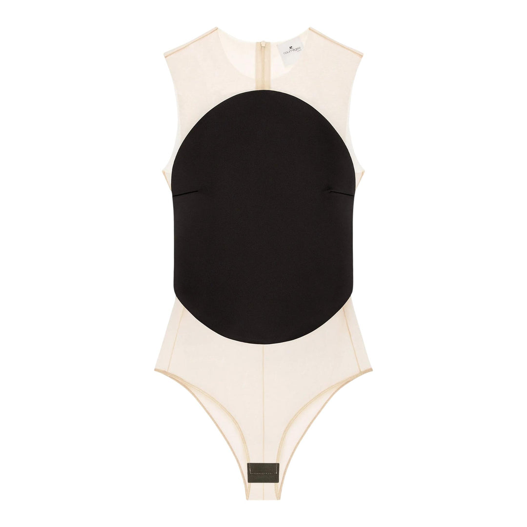 Club21 - courreges - Illusion Circle Satin Bodysuit - BODYSUITS - Black