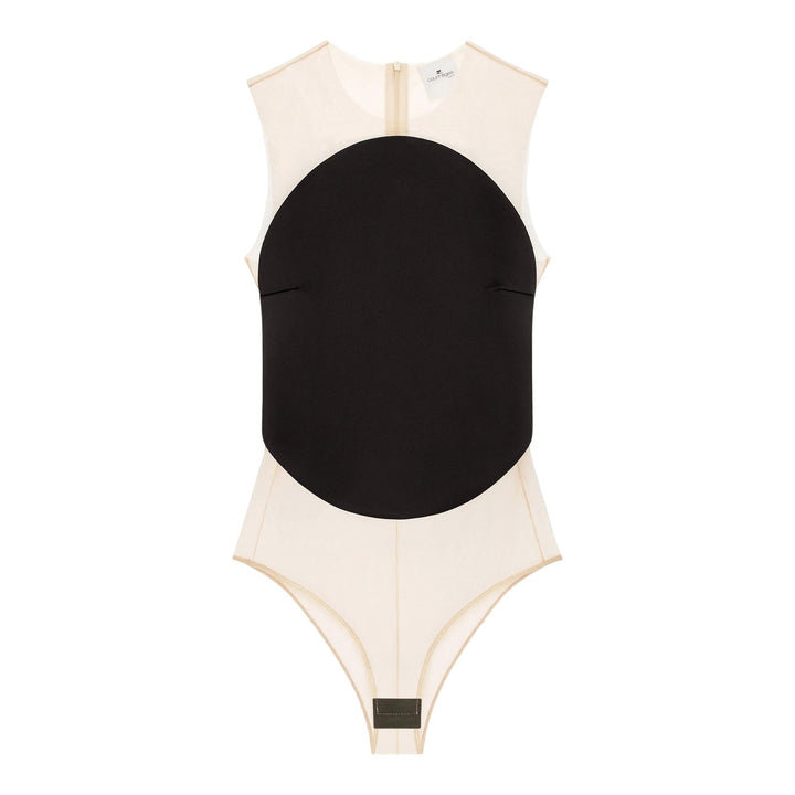 Club21 - courreges - Illusion Circle Satin Bodysuit - BODYSUITS - Black