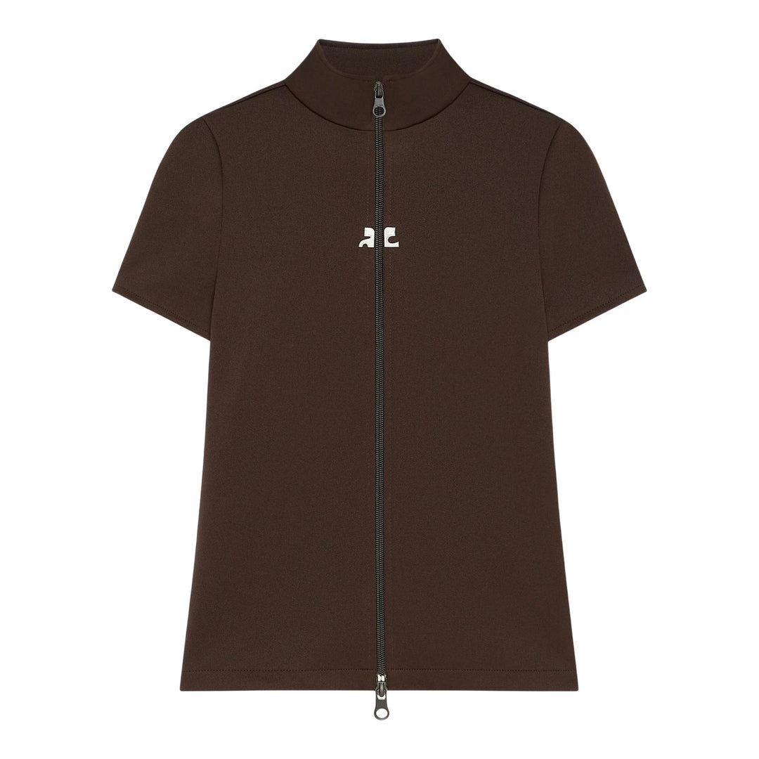 Club21 - courreges - Interlock Zipped Top - BLOUSES - Brown