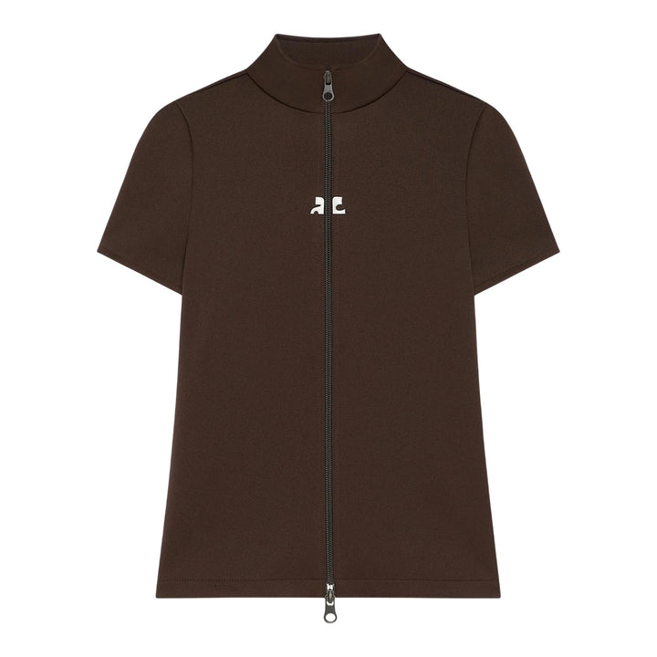 Club21 - courreges - Interlock Zipped Top - BLOUSES - Brown